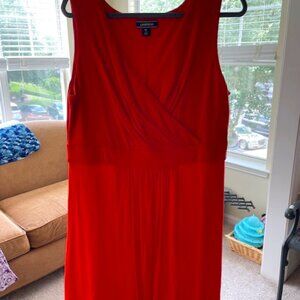 Lands’ End Classic Fit and Flare Dress – Bold Orange – size XL